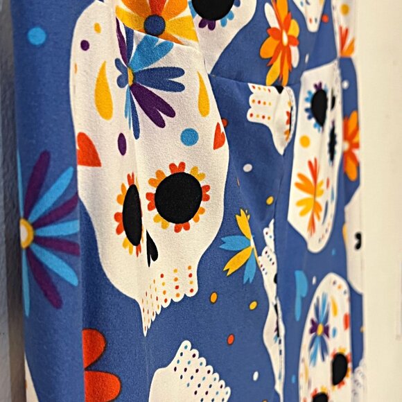 LuLaRoe Sugar Skull Halloween Leggings High-Rise Day of the Dead Stretchy Pants - Picture 8 of 12